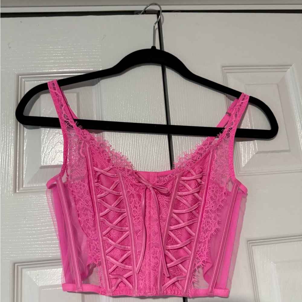 Victoria's Secret Vibrant Pink Lace Top
